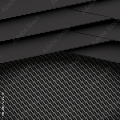 Carbon background with black lines, vector illustration