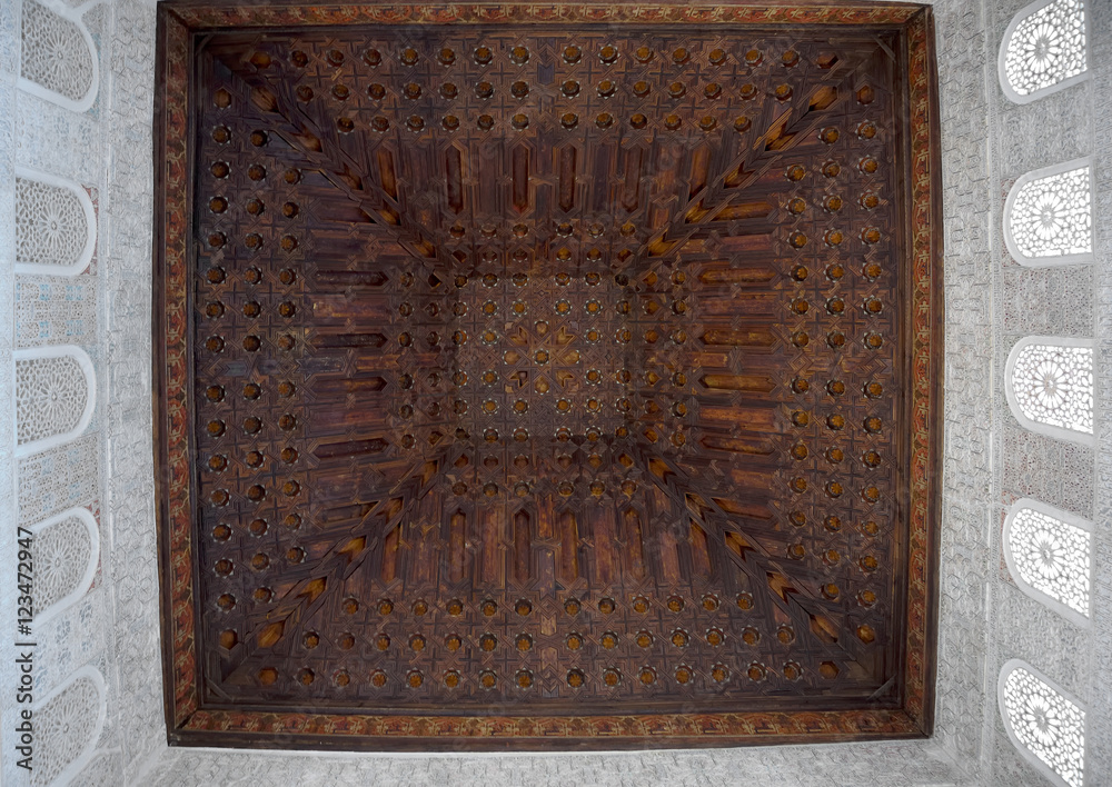 wooden ceiling of the Qubba of the Palace of the Almajarra, Granada wooden ceiling of the Qubba of the Palace of the Almajarra, Granada