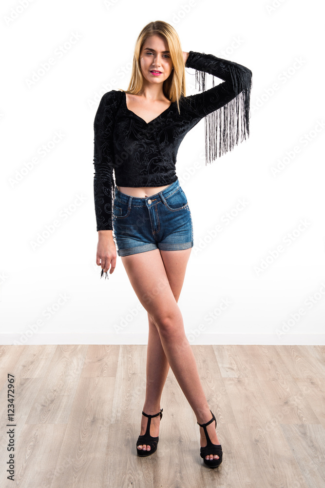 Pretty blonde girl posing in studio Pretty blonde girl posing in studio