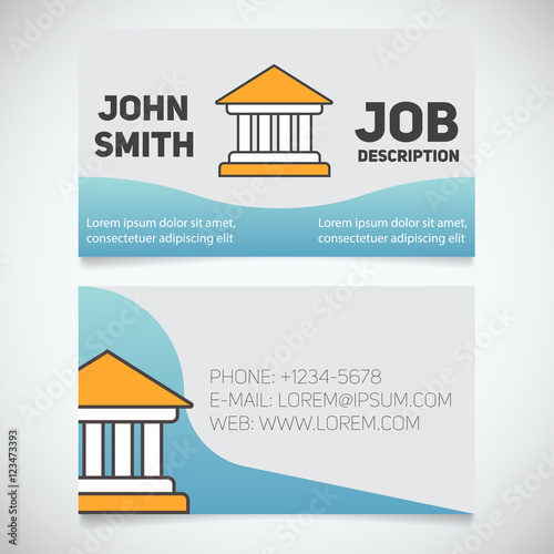 Business card print template with courthouse logo