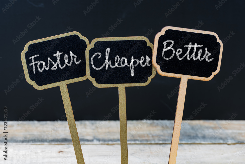 Business message Faster, Cheaper, Better