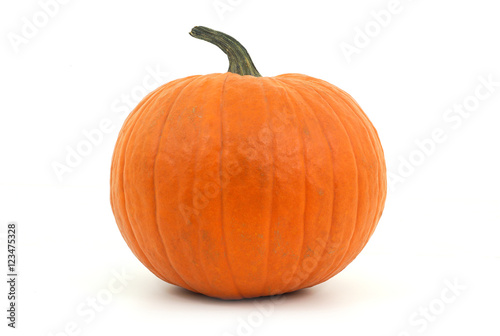 orange pumpkin on white background for halloween or thanksgiving
