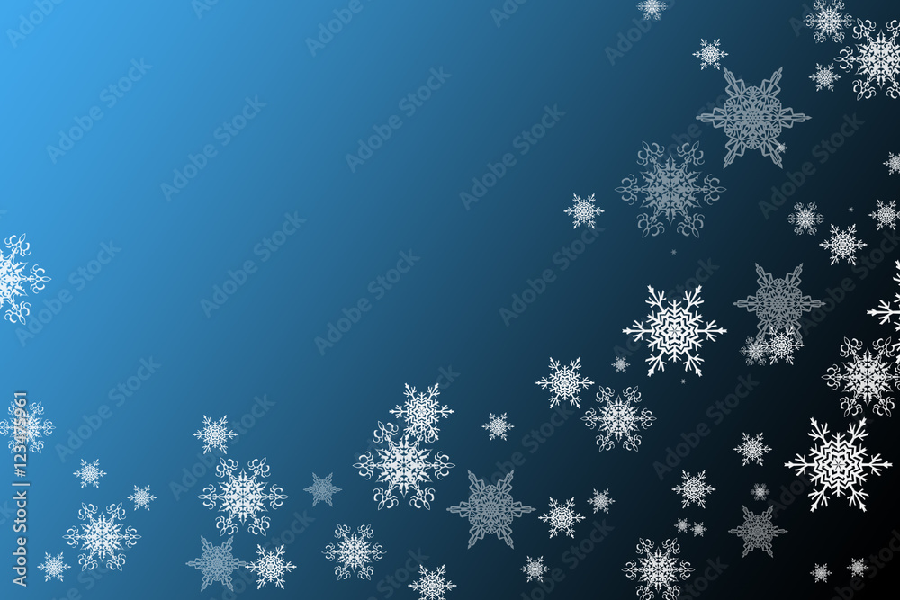 Christmas or new year background ,white snowflakes on the blue and black Christmas or new year background ,white snowflakes on the blue and black