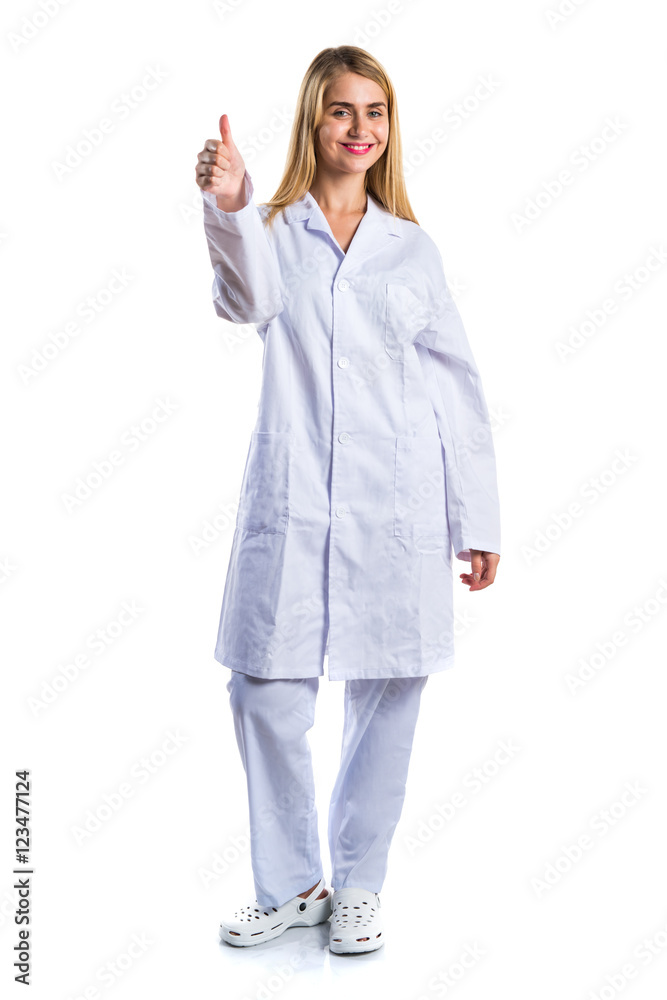 Doctor woman with thumb up Doctor woman with thumb up