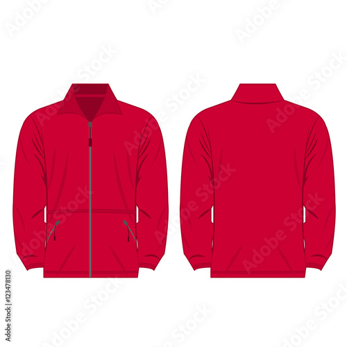 hot pink color fleece outdoor jacket isolated vector on the white background photo