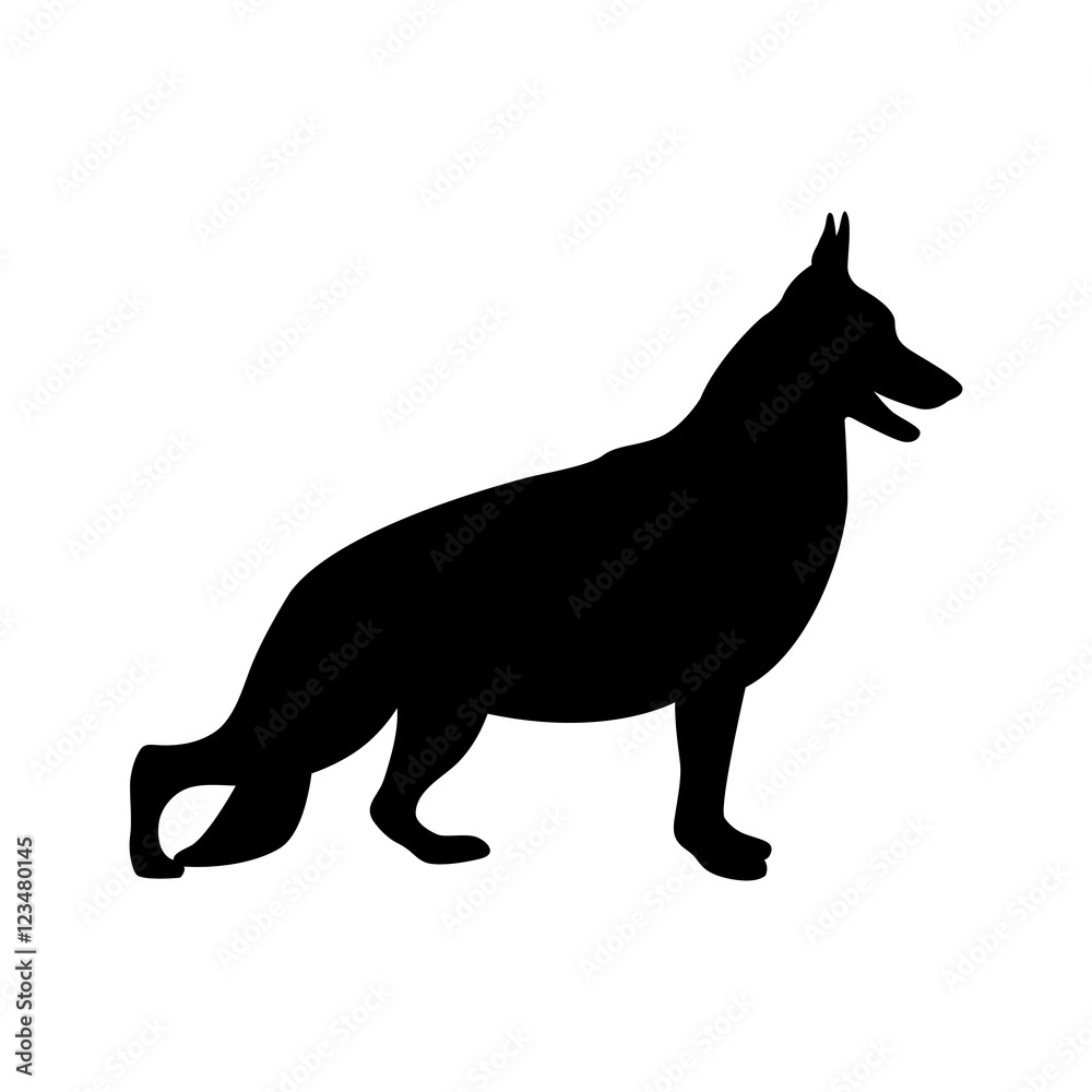 German Shepherd illustration black vector illustration