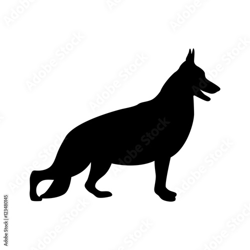 German Shepherd illustration black vector illustration