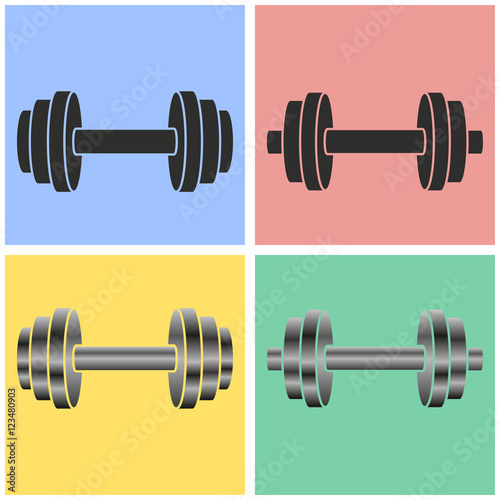 Dumbbell icon set.
