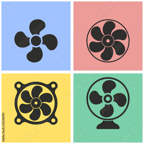Fan icon set.