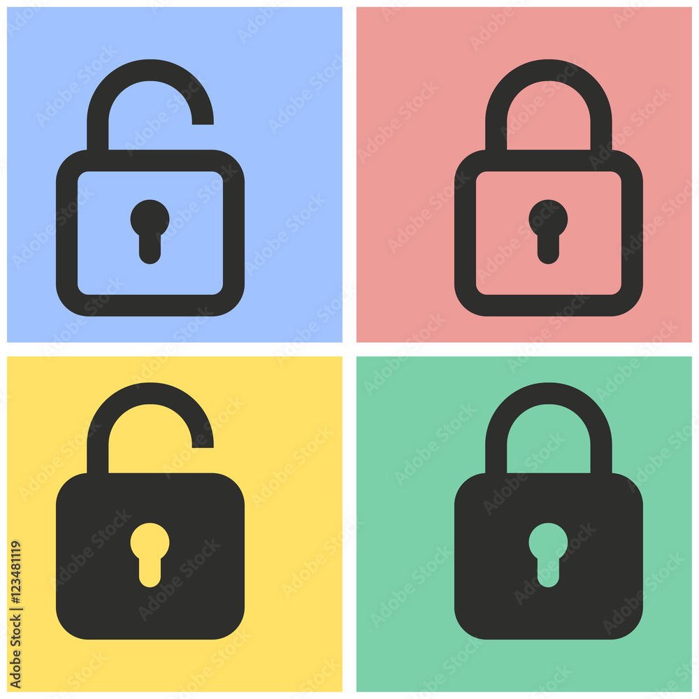 Lock icon set. Lock icon set.