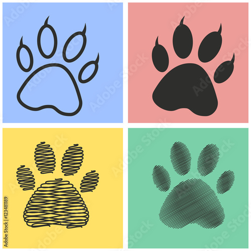 Paw icon set.