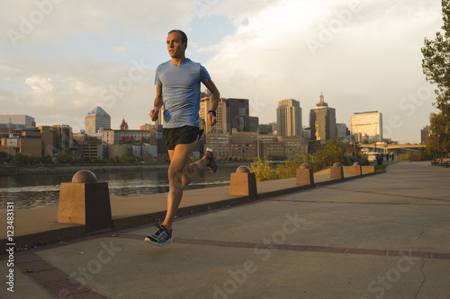 Man running, Harriet Island, Saint Paul, Hokah, Houston County, Minnesota, USA 