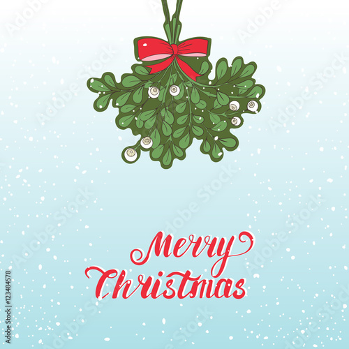 Hand drawn mistletoe