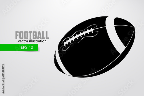 silhouette of a football ball. Background and text on a separate layer, color can be changed in one click.