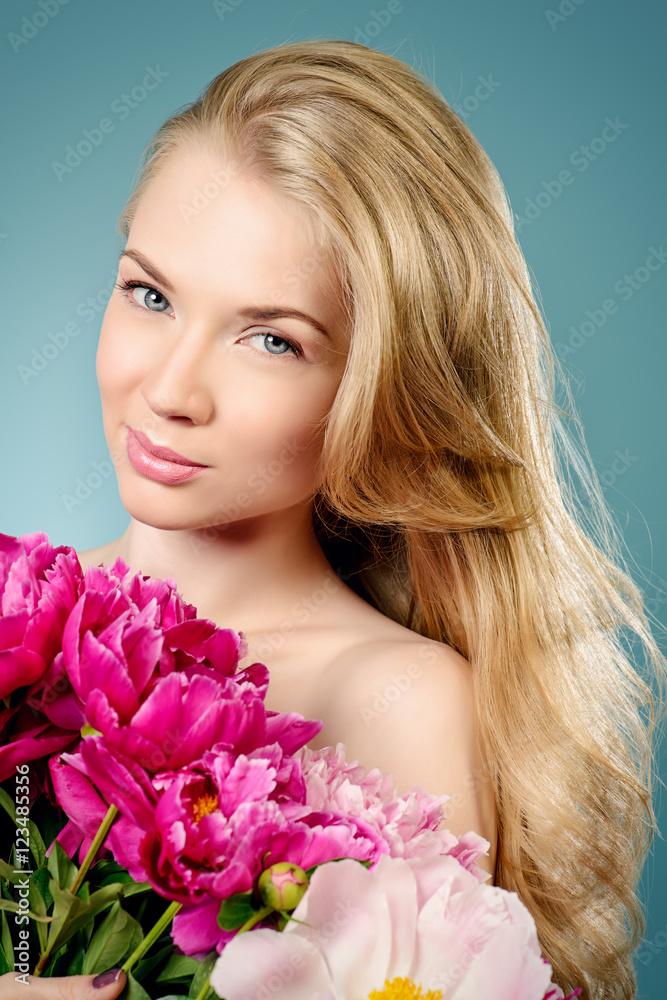 beauty with flowers