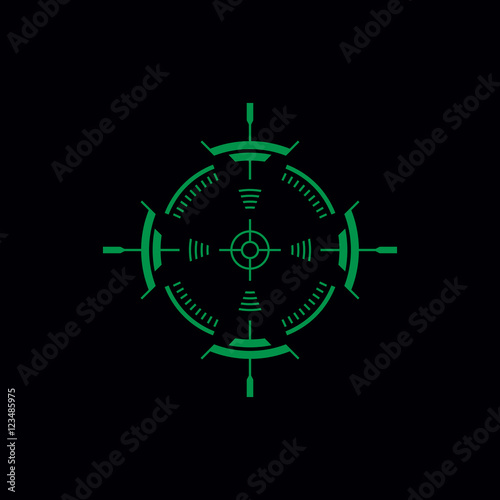 Radar Monochrome Flat Vector Illustration