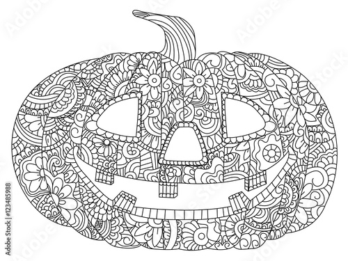 Pumpkin for Halloween coloring vector