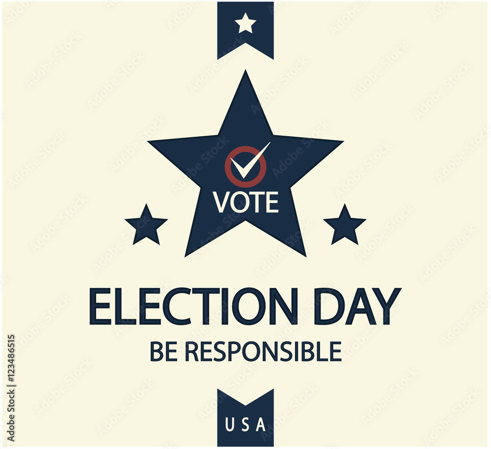 Obraz premium Election day card or background. vector illustration.