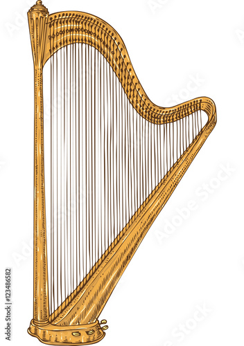 Isolated Golden Harp