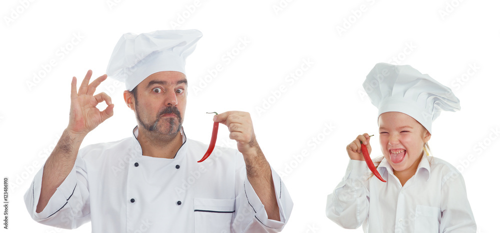 Playful Chef and and the little girl Playful Chef and and the little girl