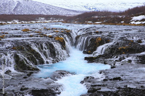 Bruarfoss waterfall in iceland