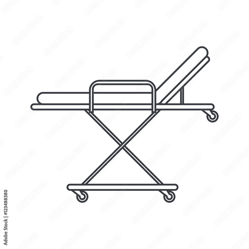 Stretcher icon. Medical health care and hospital theme. Isolated design. Vector illustration Stretcher icon. Medical health care and hospital theme. Isolated design. Vector illustration