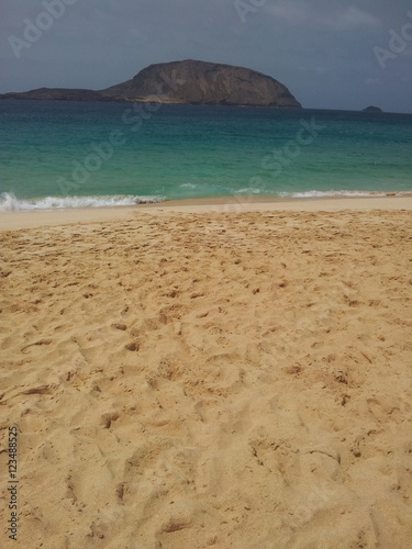 Brown light sand on the beach