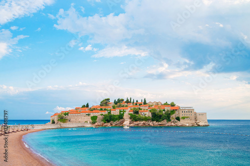 Sveti Stefan (St. Stefan) island-resort in Adriatic sea, Montenegro