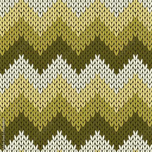 Knitting seamless zigzag pattern in warm muted colors