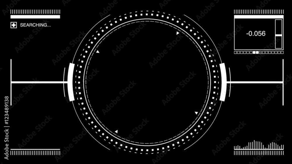 Animated futuristic HUD interface overlay. Use as a background or overlay onto your footage using layer modes in your editing software.