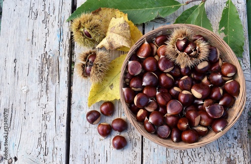 Cestino con castagne