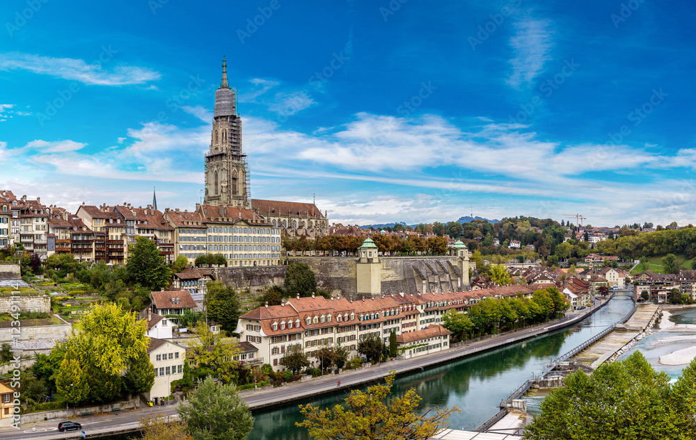 Naklejka premium Bern and Berner Munster cathedral