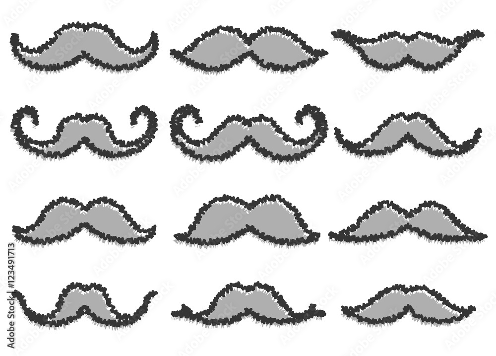 Obraz premium Rough Moustaches Design Set