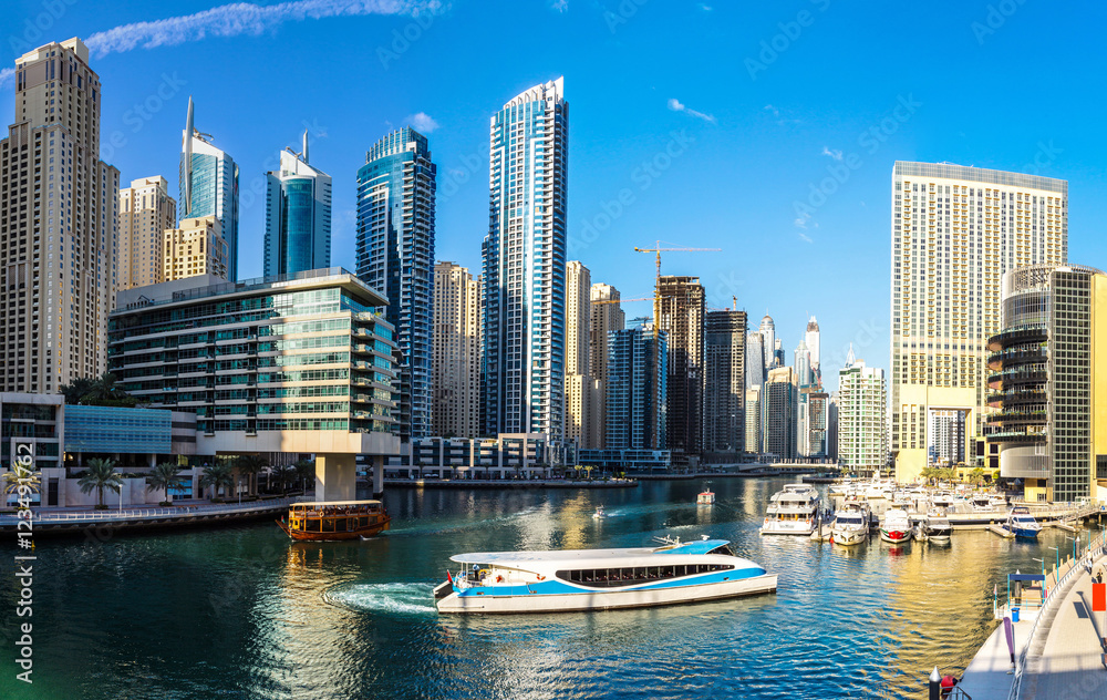 Panorama of Dubai marina