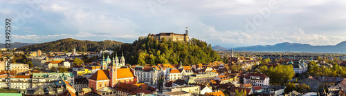 Aerial view of Ljubljana in Slovenia photo