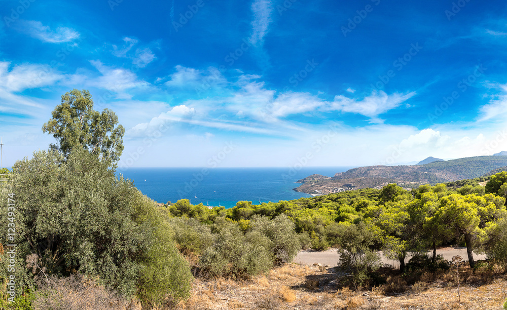 Panoramic landscape of Aegina island