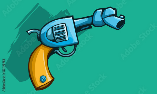 Gun or pistol tied in knot