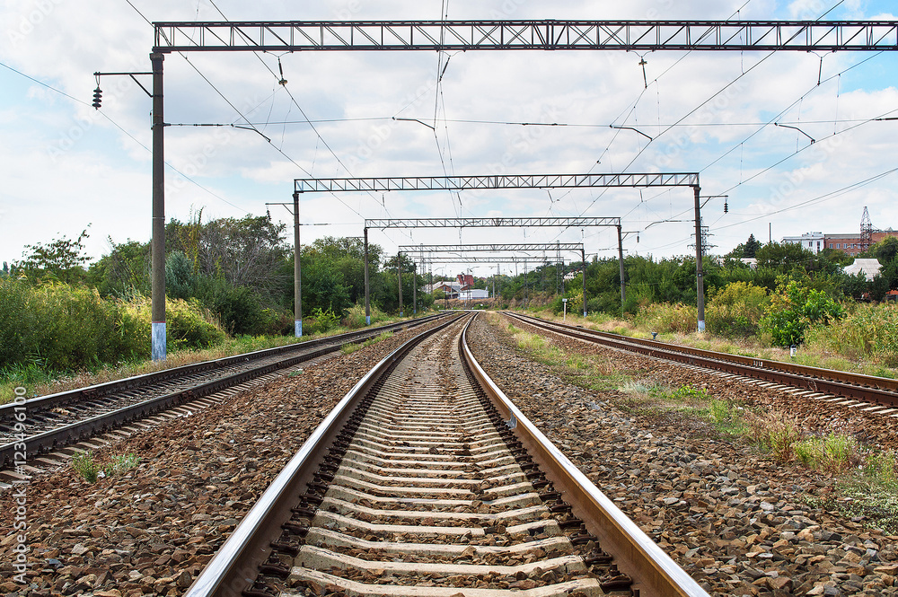 railroad passing through natural area