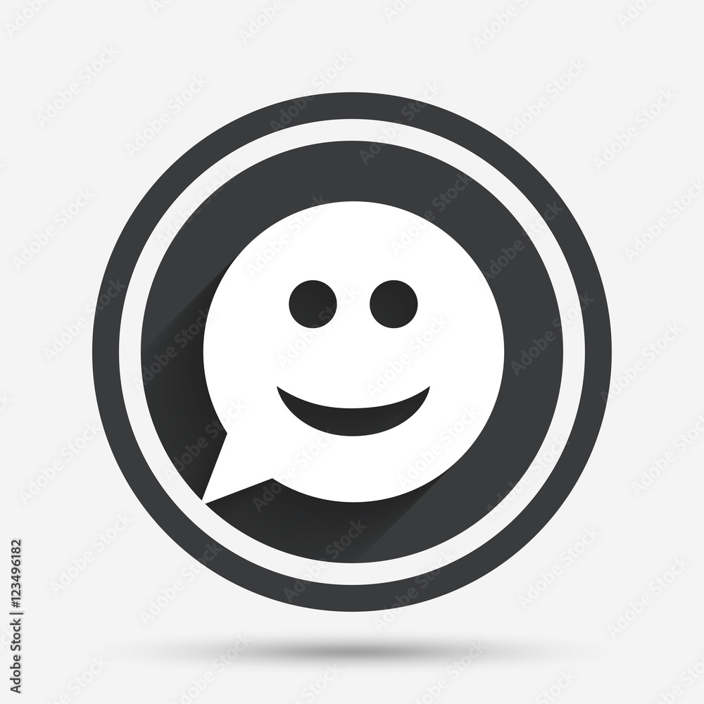 Fototapeta premium Smile face sign icon. Smiley symbol.