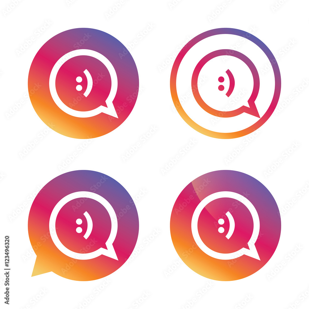 Chat sign icon. Speech bubble symbol. Chat sign icon. Speech bubble symbol.
