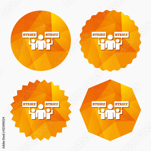 Strike sign icon. Group of people symbol.