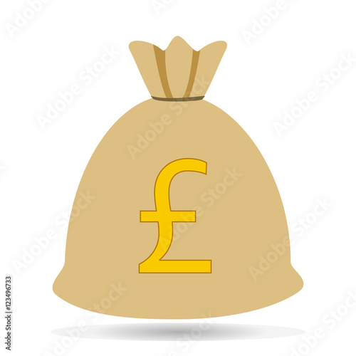 Money Bag currency Pound icon vector illustration.