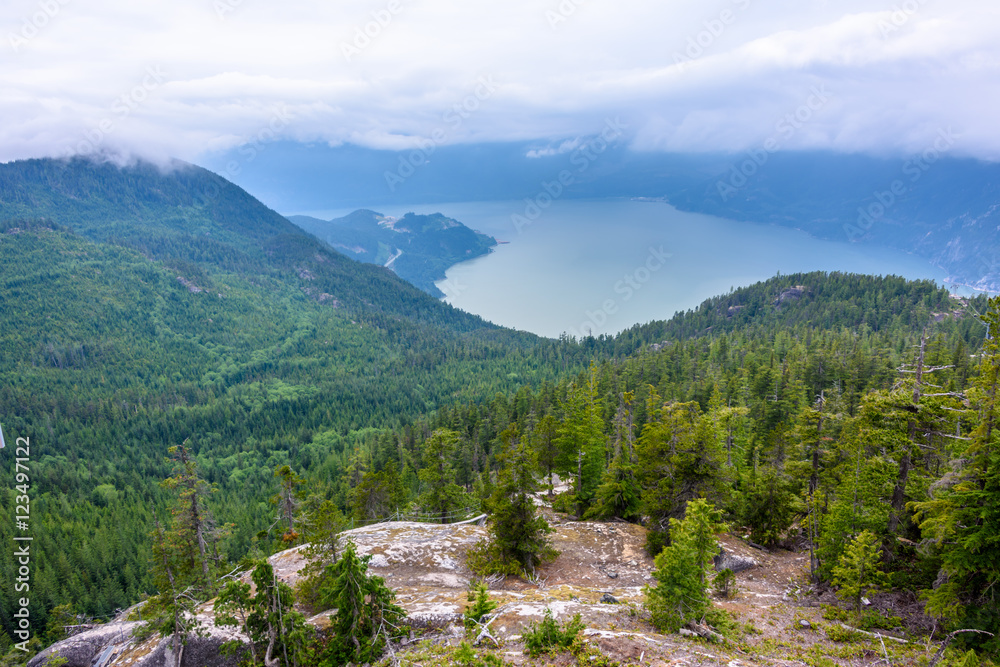 Rocky Mountains. Coastal Mountains. Chief Peak trail in Sea to Sky Park. British Columbia. Canada. Rocky Mountains. Coastal Mountains. Chief Peak trail in Sea to Sky Park. British Columbia. Canada.
