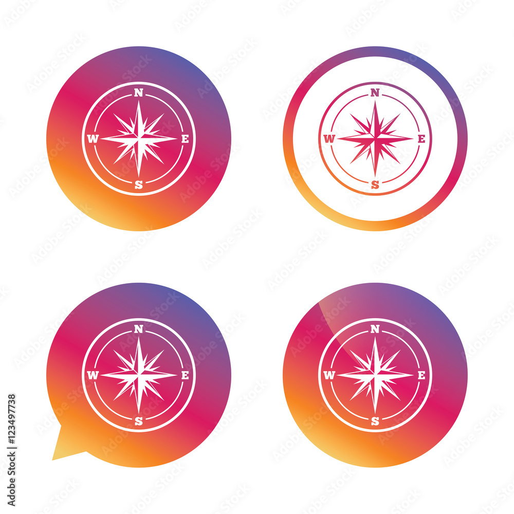 Compass sign icon. Windrose navigation symbol.