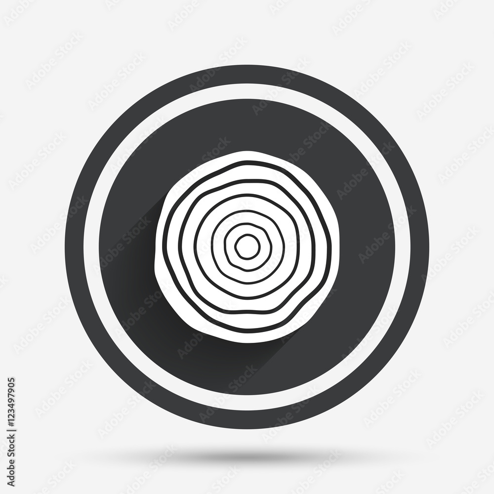 Wood sign icon. Tree growth rings. Wood sign icon. Tree growth rings.