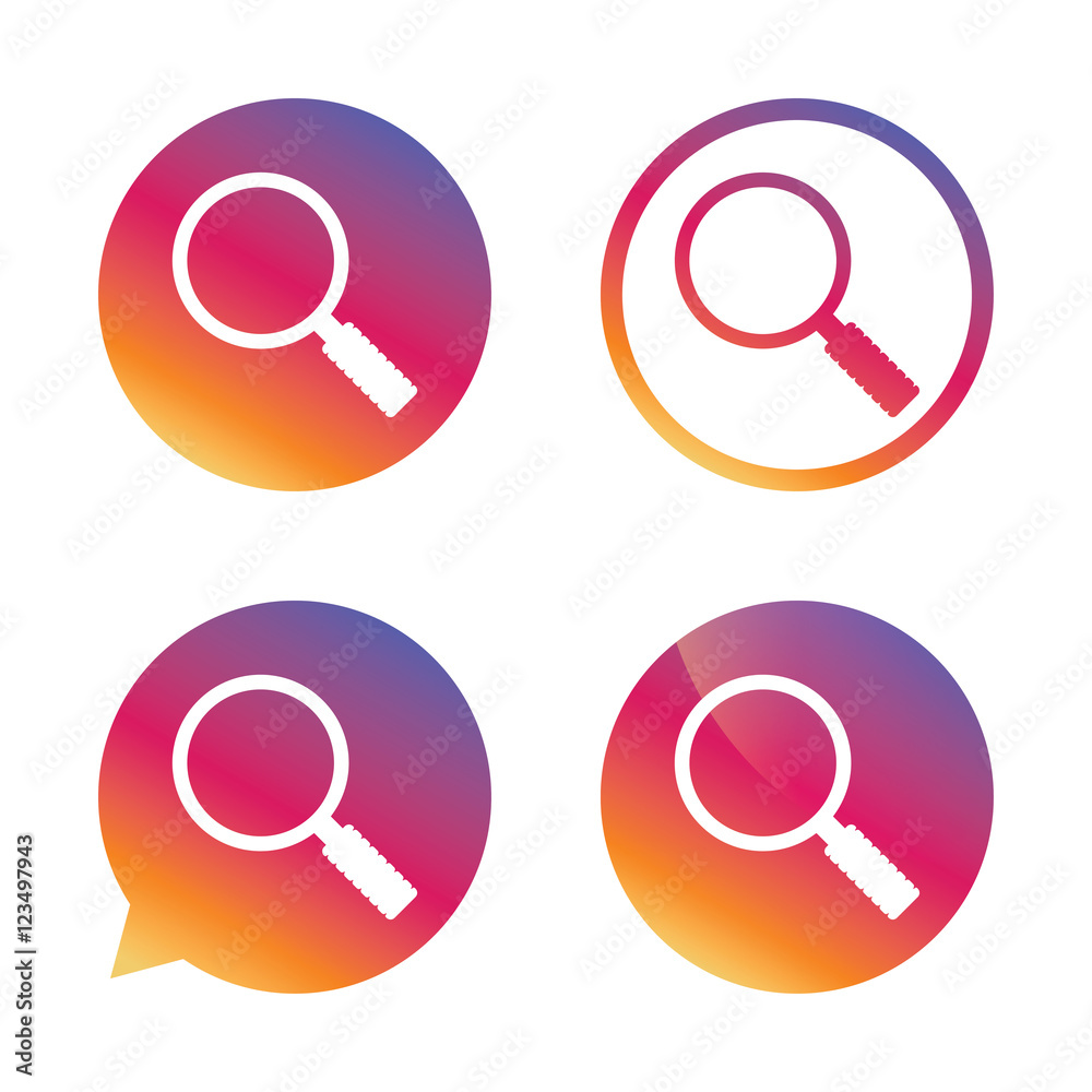 Magnifier glass sign icon. Zoom tool. Navigation. Magnifier glass sign icon. Zoom tool. Navigation.