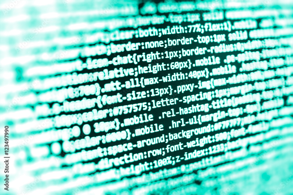 Database bits access stream visualisation. Programmer occupation job