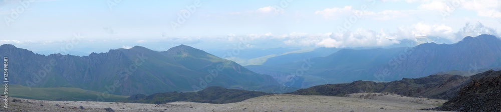 panorama of mountains and clouds