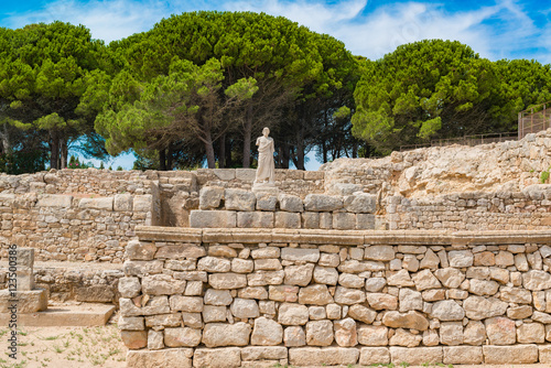 Greco-Roman archaeological site of Ampurias (Empuries) in the Gulf of Roses, Catalonia, Spain. photo