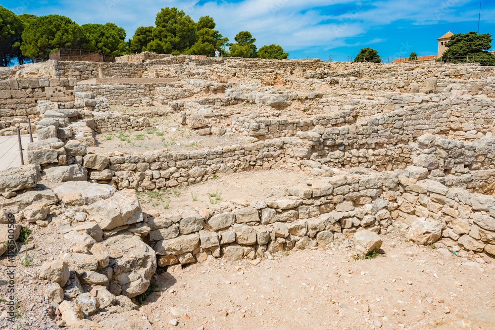 Greco-Roman archaeological site of Ampurias (Empuries) in the Gulf of Roses, Catalonia, Spain.